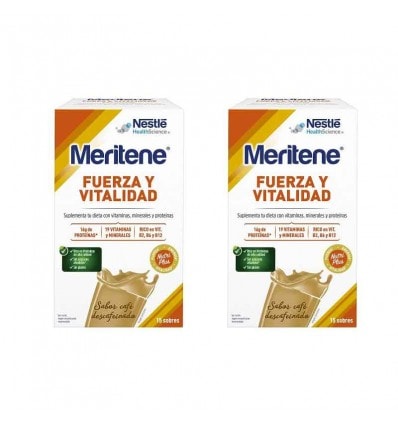 Meritene Fuerza y Vitalidad Cafe descafeinado Duplo 30 sobres - Image 1
