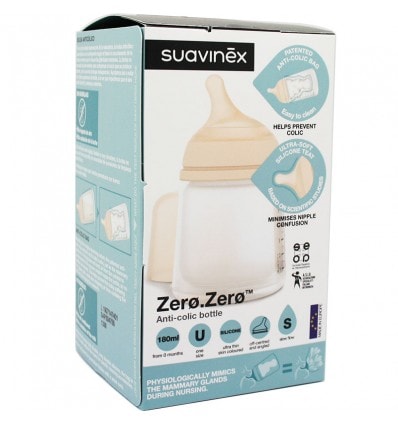 Suavinex Zero Zero Biberon Anticolico 180ml Tetina S - Image 1