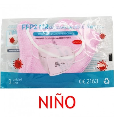 Mascarilla Ffp2 Nr Xique Niño Rosa 1 Unidad - Image 1