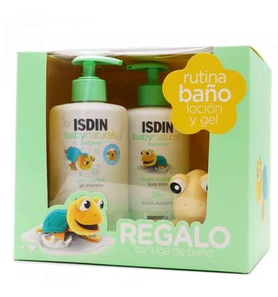 Isdin Baby Naturals Rutina Baño Loción 400ml + Gel Baño 400ml + Tortuga - Image 1
