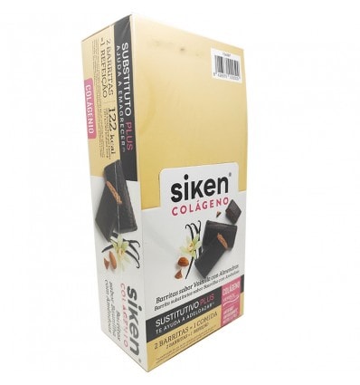 Siken Sustitutivo Barrita Colágeno Vainilla con Almendras Expositor 24 unidades - Image 1