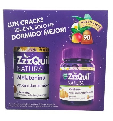 Zzzquil Natura Sueño Plátano 60 Gummies + 30 Gummies Pack Ahorro - Image 1
