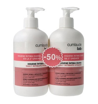 Cumlaude Lab Higiene Íntima Diaria Gel Limpiador Duplo 500ml + 500ml - Image 1