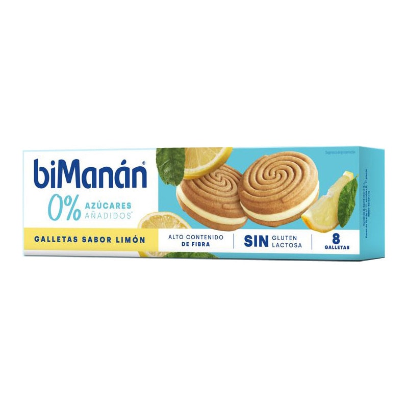 Bimanán Galletas Limón 0% Azúcares añadidos 8 Unidades - Image 1