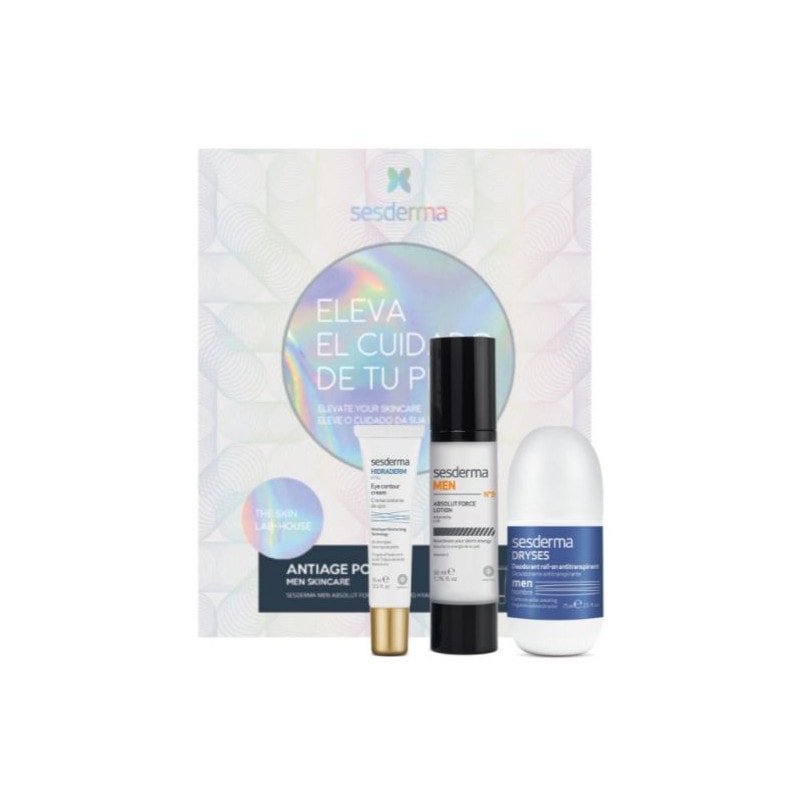 Sesderma Pack Men Locion Facial Revitalizante 50ml + Hidraloe Contorno Ojos 15ml + Dryses Desodorante 75ml - Image 1