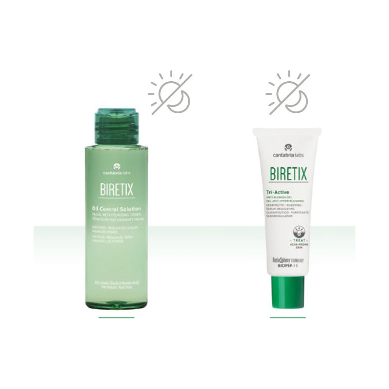Biretix Rutina Tratamiento Piel Acneica Moderada Oil Control 100ml + Triactive 50ml - Image 1