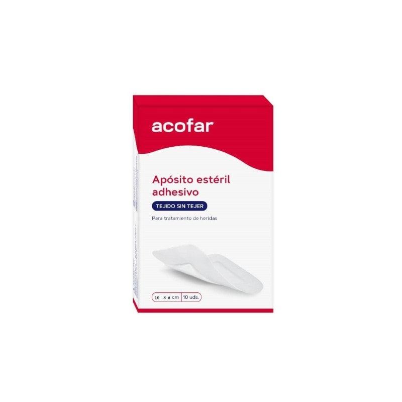 Acofar Apósito Estéril Adhesivo 10cmx6cm 10 Unidades - Image 1