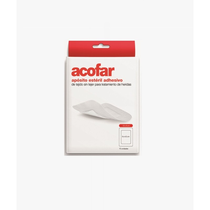 Acofar Apósito Estéril Adhesivo 10cmx8cm 10 Unidades - Image 1