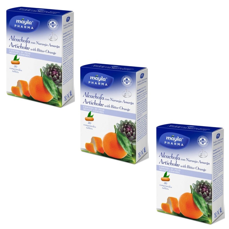 Mayla Pharma Pack Alcachofa con Naranja Amarga Triplo 90 Cápsulas - Image 1