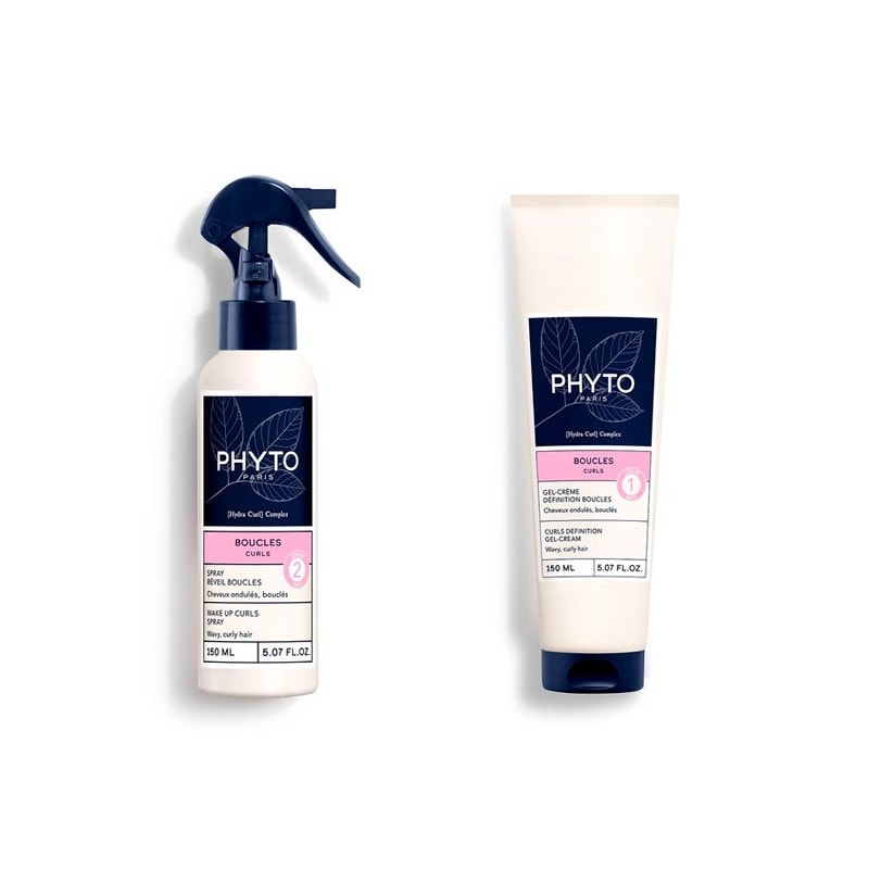 Rutina de Pelo Curly Phyto Rizos 2 Pasos Gel Crema 150ml + Spray Revelador de Rizos 150ml - Image 1