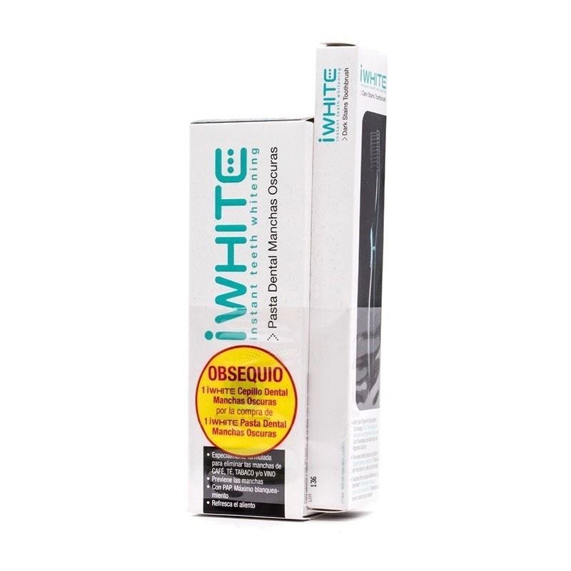 Iwhite Pasta Dental Blanqueadora Manchas Oscuras 75ml + Cepillo Manchas Oscuras - Image 1