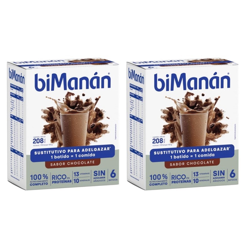 Bimanán Beslim Batido Chocolate 6 batidos + 6 Batidos Duplo Promoción - Image 1
