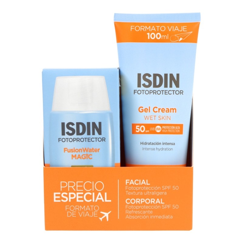 Pack Fotoprotector Isdin Fusion water Magic SPF50 50ml + Gel Crema 100ml - Image 1
