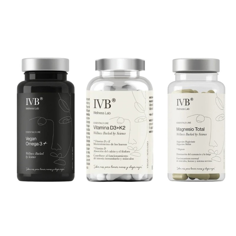IVB Pack Esenciales Magnesio Total 60 Cápsulas + Vegan Omega 3+ 60 Cápsulas + Vitamina D3+K2 60 Cápsulas - Image 1