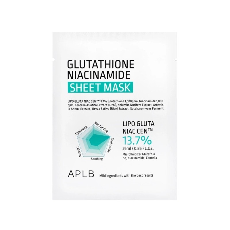 Aplb Glutathione Niacinamide Mascarilla Facial Nutritiva Iluminadora 1 Unidad - Image 1