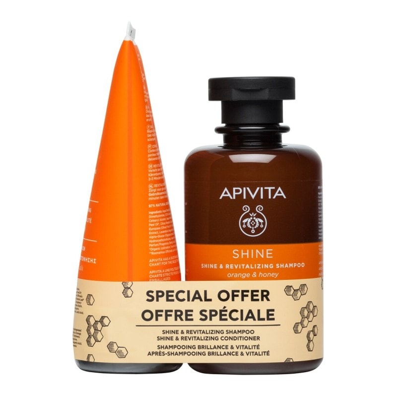 Apivita Pack Brillo Vitalidad Champú 250ml + Acondicionador 150ml - Image 1