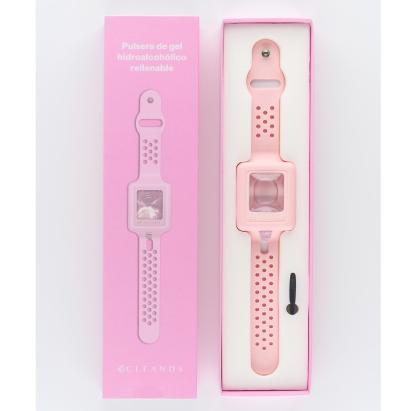 Cleands Pulsera Gel Hidroalcoholico Rellenable Rosa - Image 1