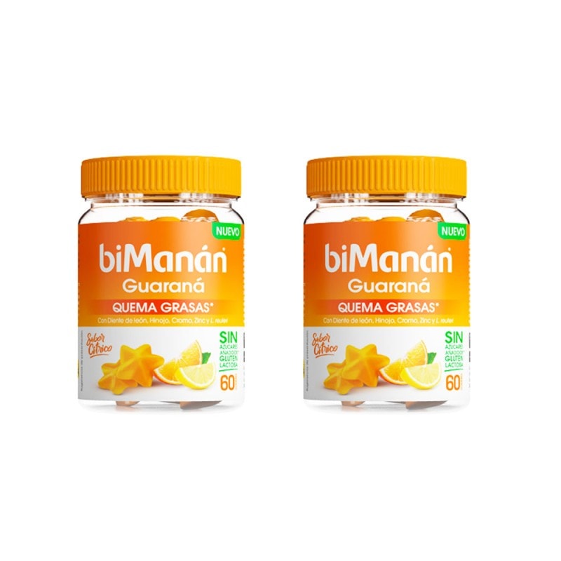 Bimanán Guaraná Quema grasas Sabor Cítrico 60 +60 Gummies Duplo Promoción - Image 1