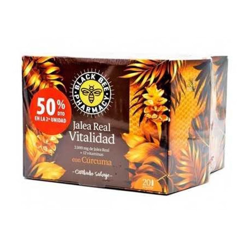 Black Bee Jalea Real Vitalidad Cúrcuma 20 +20 Ampollas Duplo Promoción - Image 1