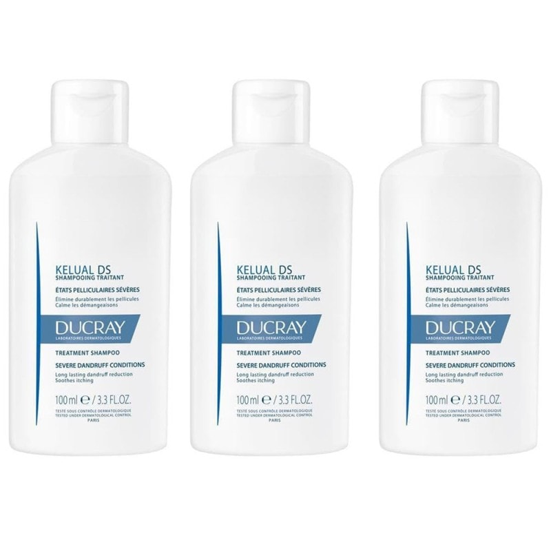 Ducray Kelual DS Champú Anticaspa 100ml + 100ml + 100ml Triplo Promoción - Image 1
