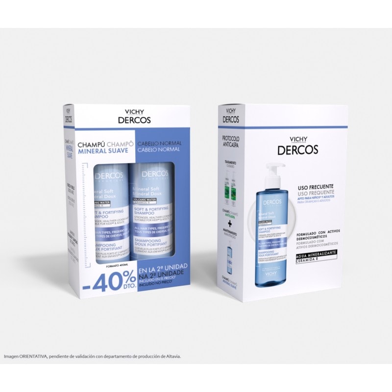 Vichy Dercos Champú Mineral 400ml + 400ml Duplo - Image 1