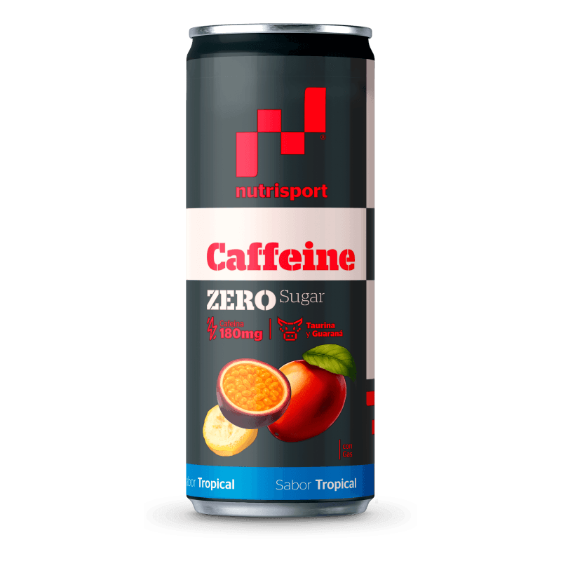 Nutrisport Caffeine Energy Drink Tropical 140mg Cafeína 330ml 12 Latas - Image 1